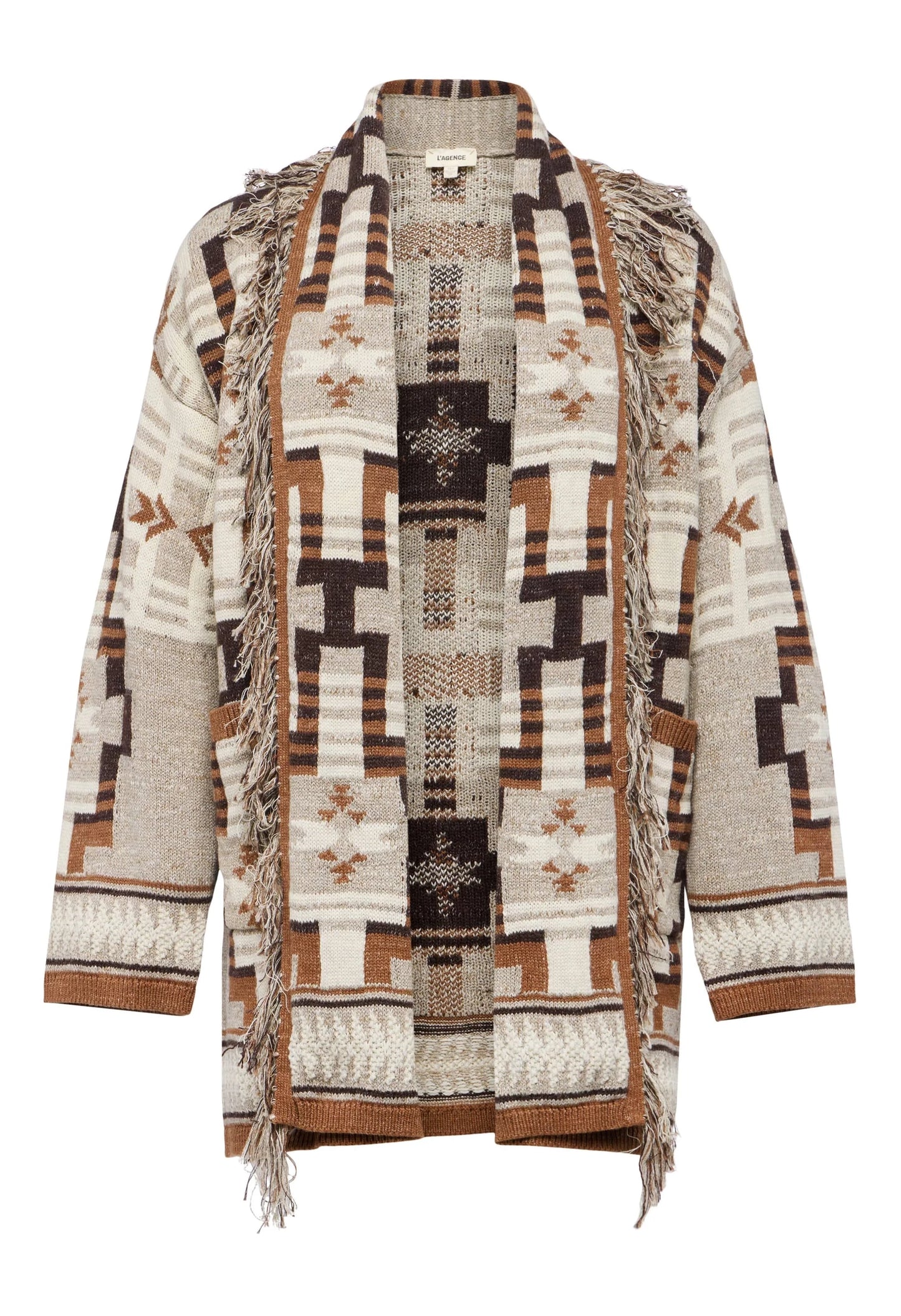 Jair Jacquard Fringe Cardigan