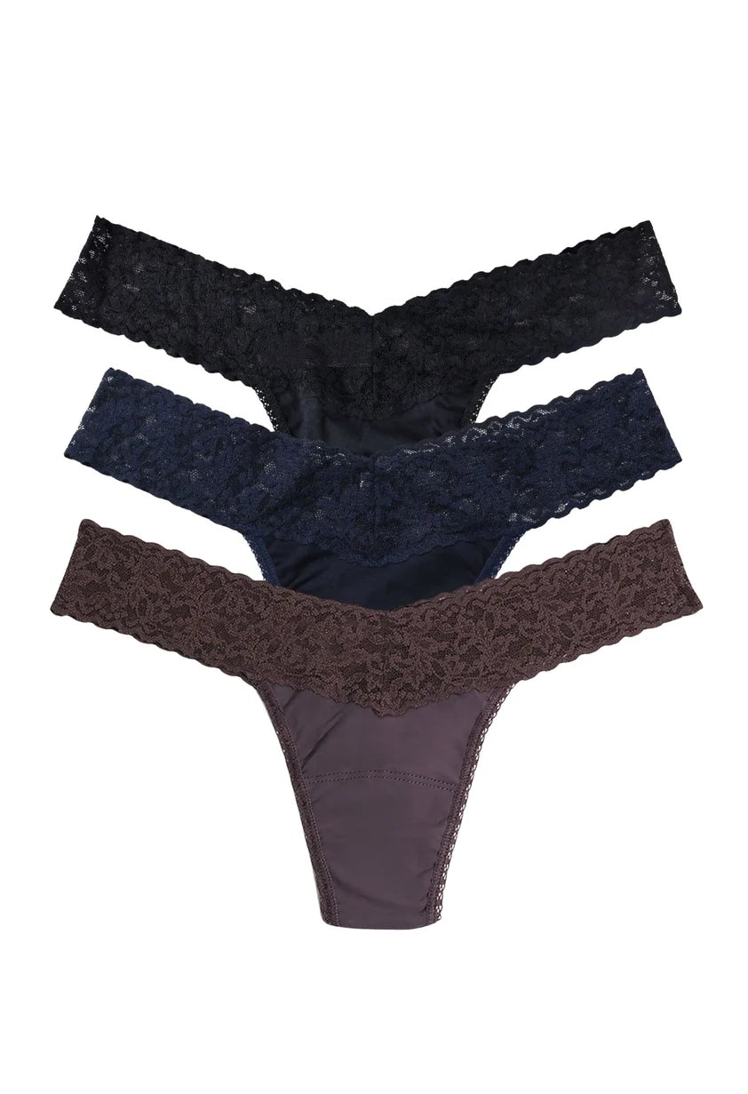 Cotton Low Rise Thong Multi 3 Pack