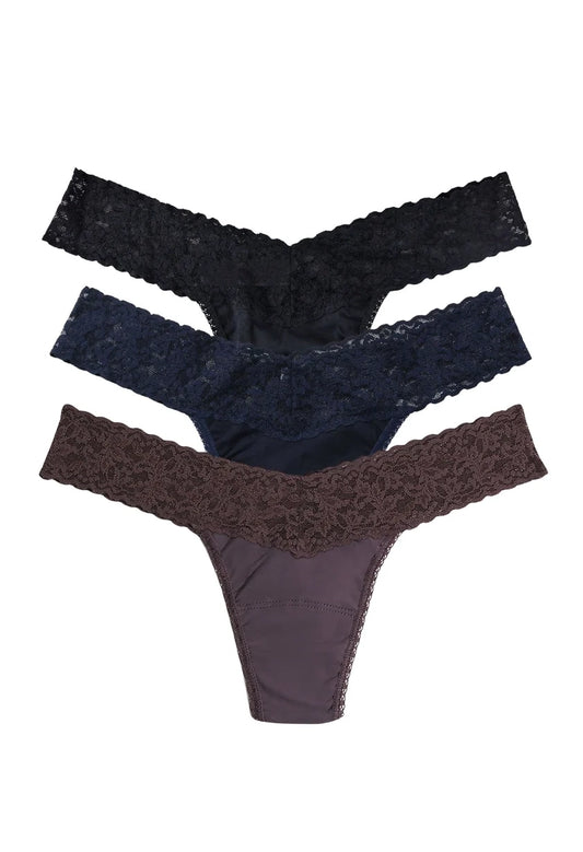 Cotton Low Rise Thong Multi 3 Pack