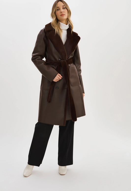 Abigail Faux Shearling Reversible Coat