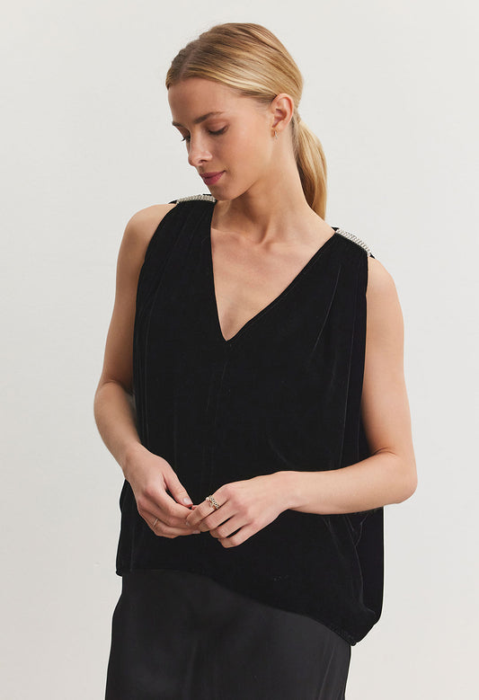 Adelle Silk Velvet Sleeveless Top