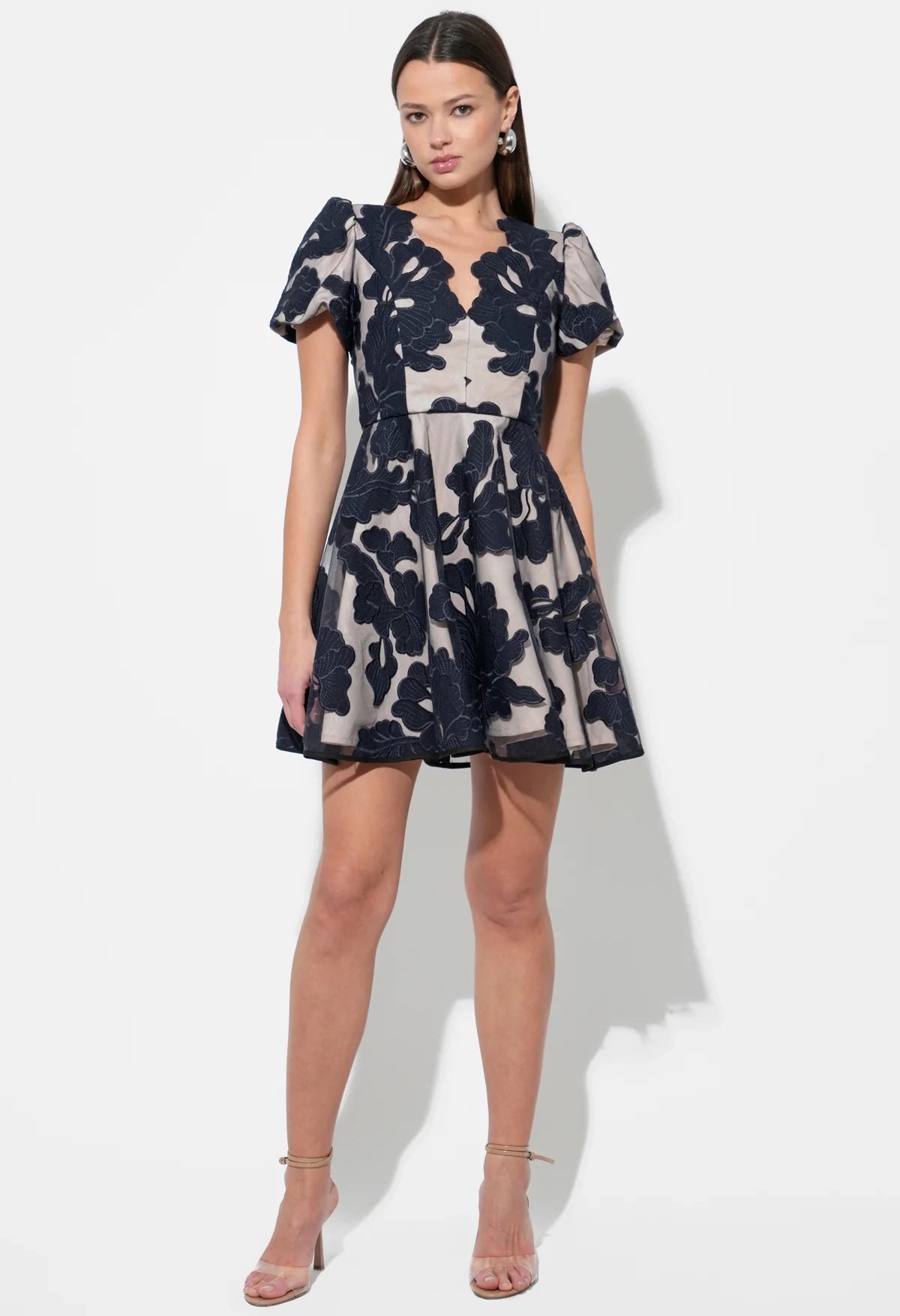 Agnes Embroidered Puff Sleeve Dress