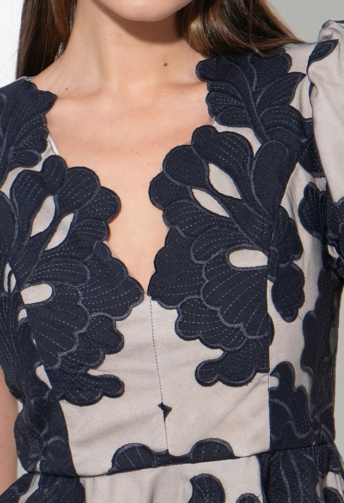 Agnes Embroidered Puff Sleeve Dress