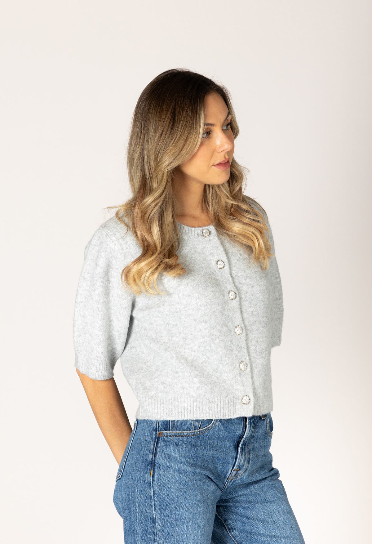 Aimee Novelty Short Sleeve Cardigan