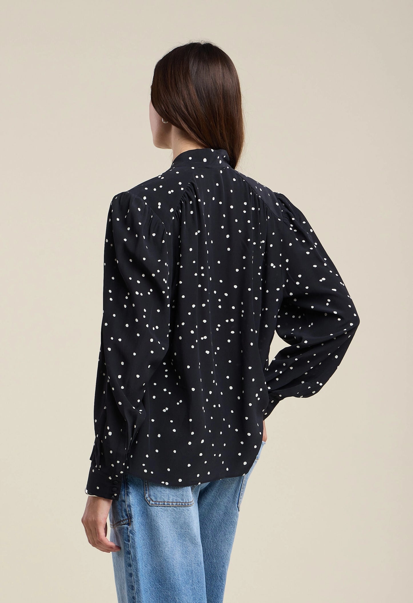 Alma Polka Dot Print Top