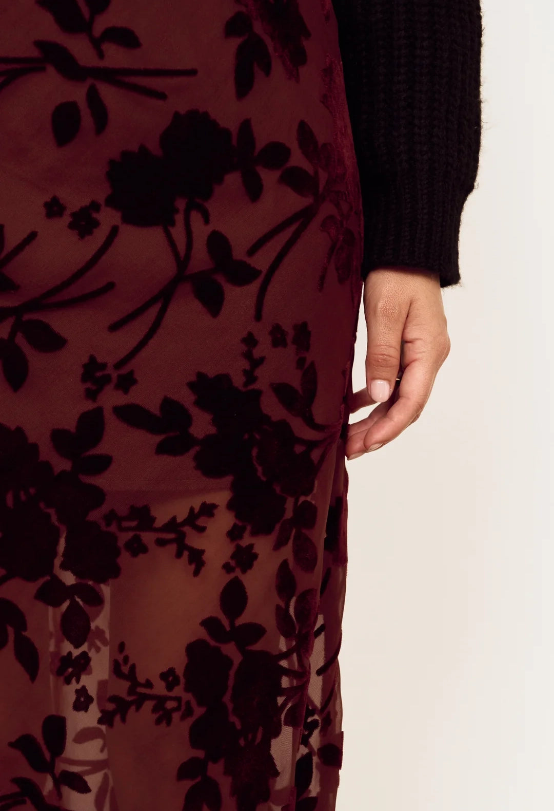 Anouk Velvet Midi Skirt