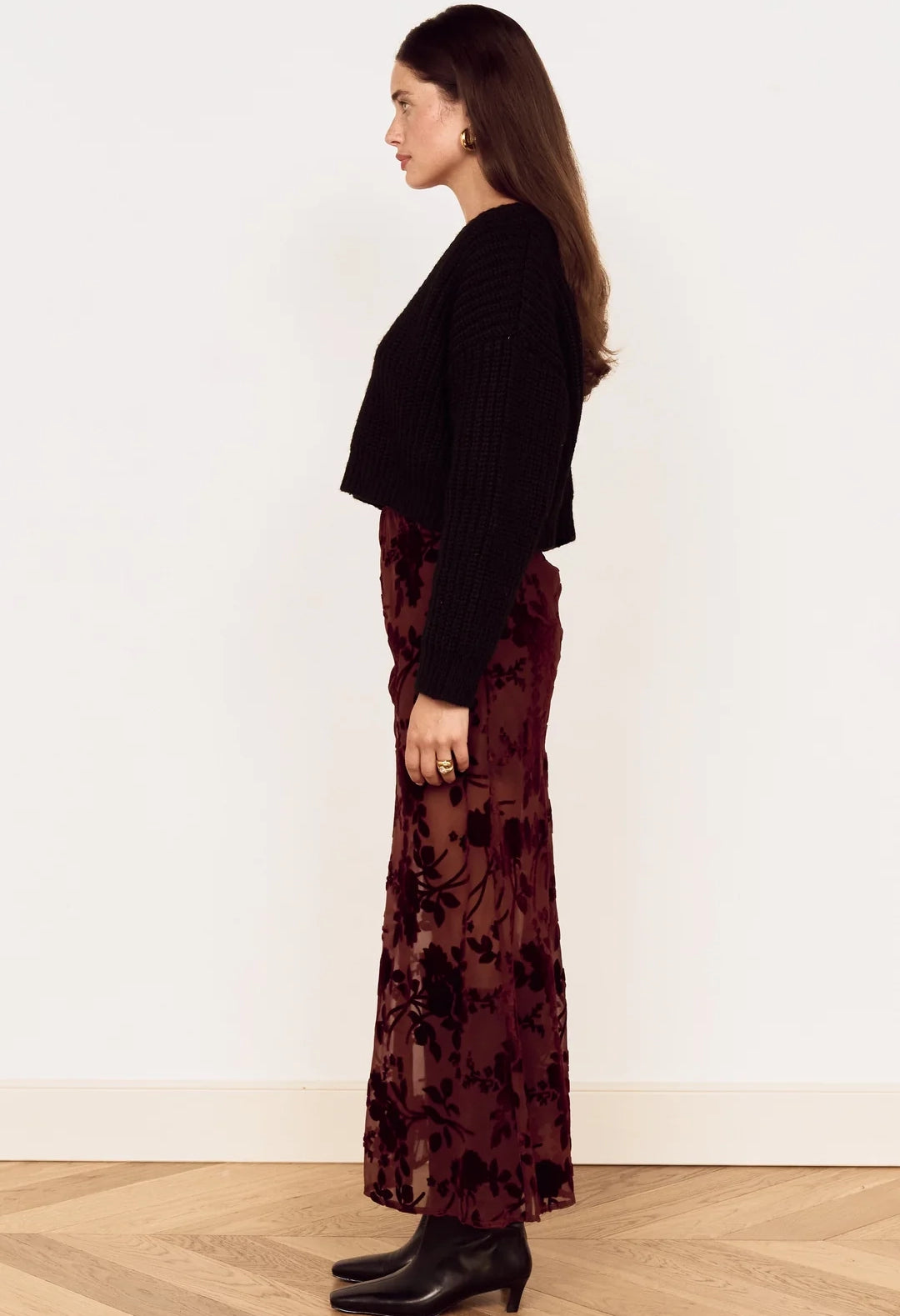 Anouk Velvet Midi Skirt