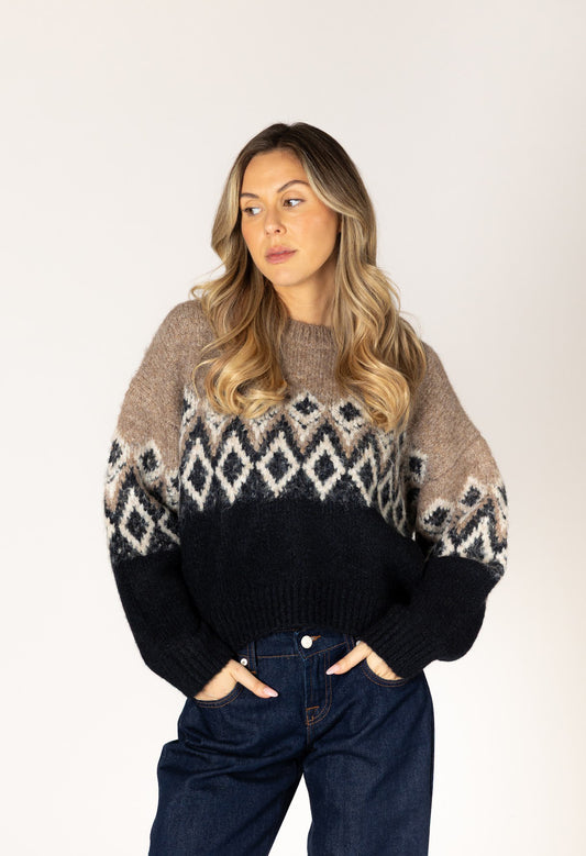 Aria Fair Isle Crew Sweater