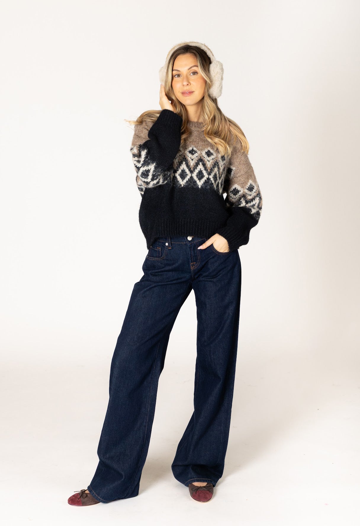 Aria Fair Isle Crew Sweater