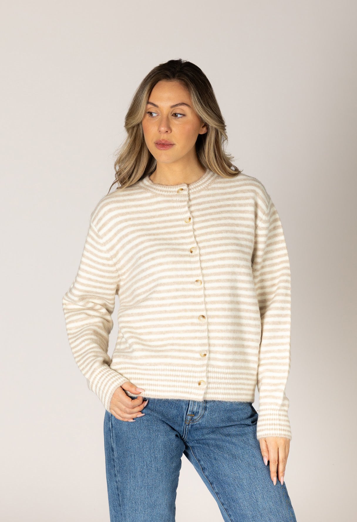 Avril Novelty Strip Cardigan