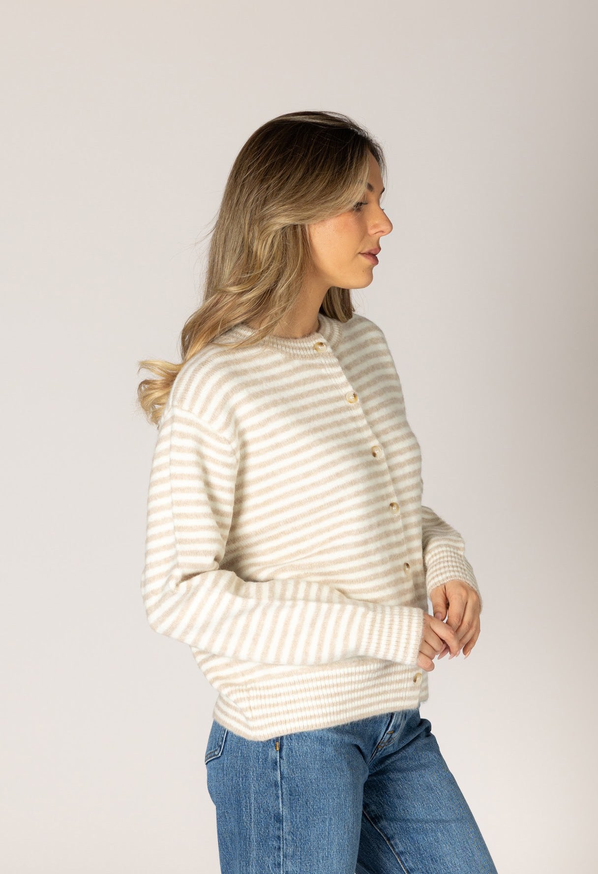 Avril Novelty Strip Cardigan