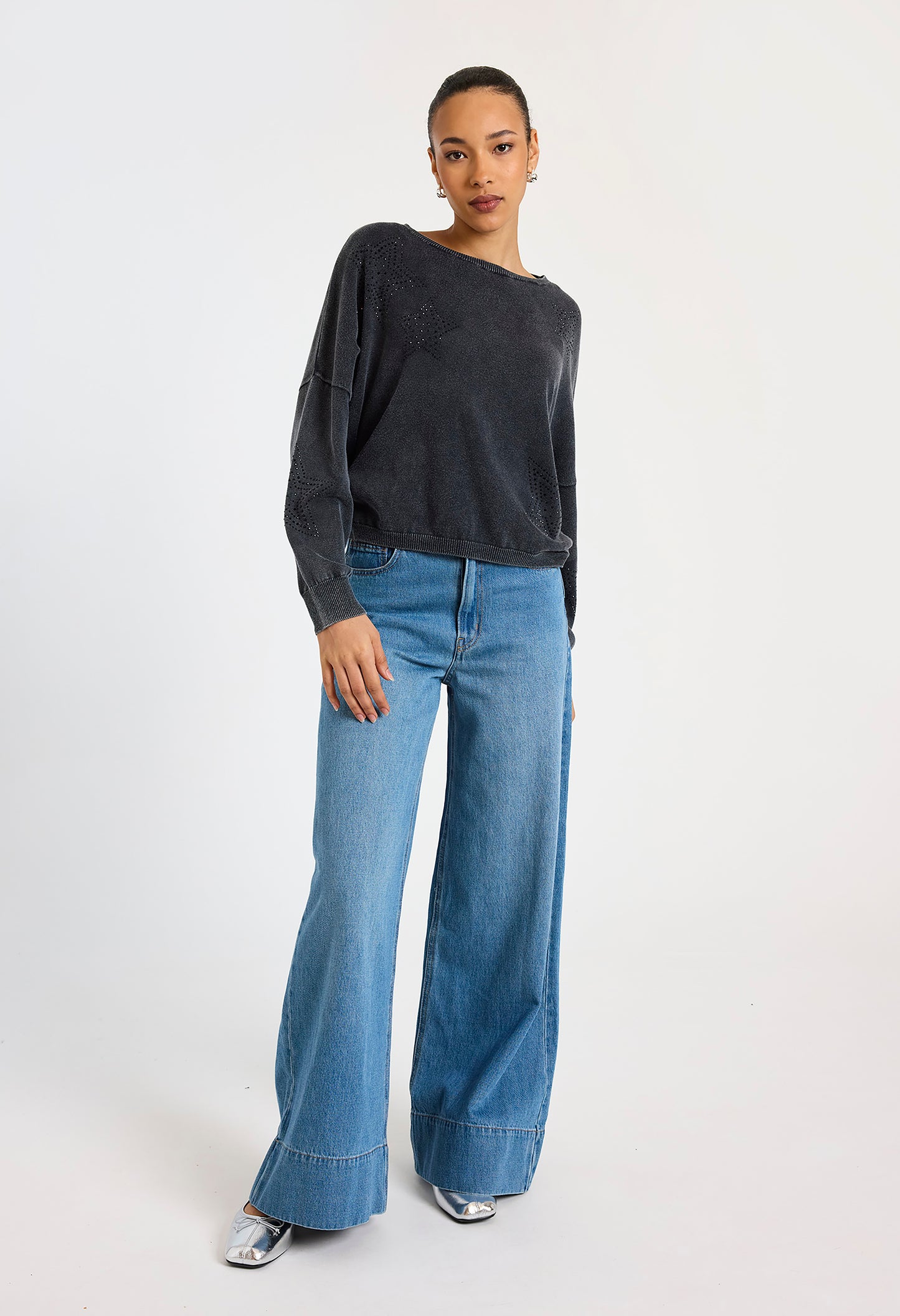 Ida Hot Fix Star Sweat Top