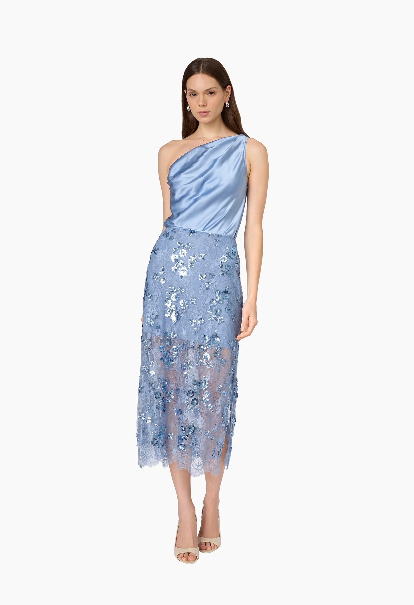 Aylin Sequin Lace Midi Skirt
