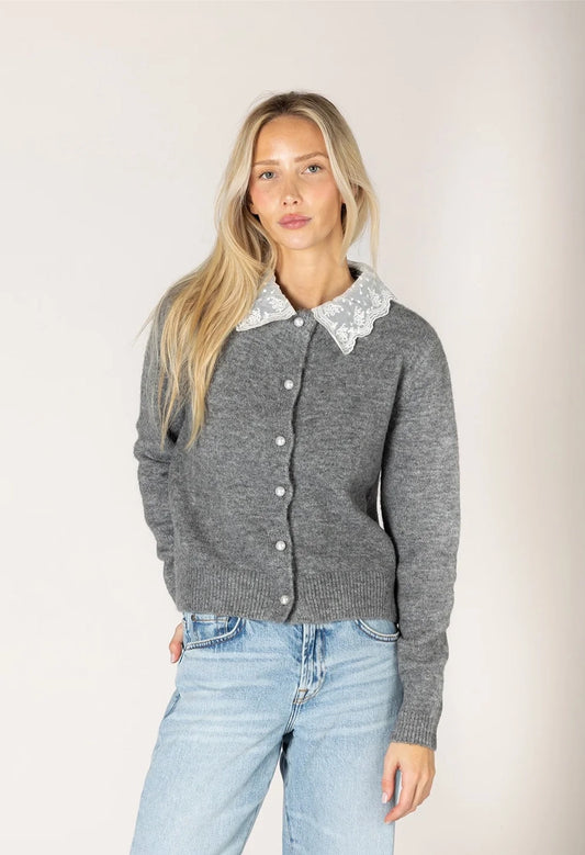 Aisha Novelty Lace Collar Cardi