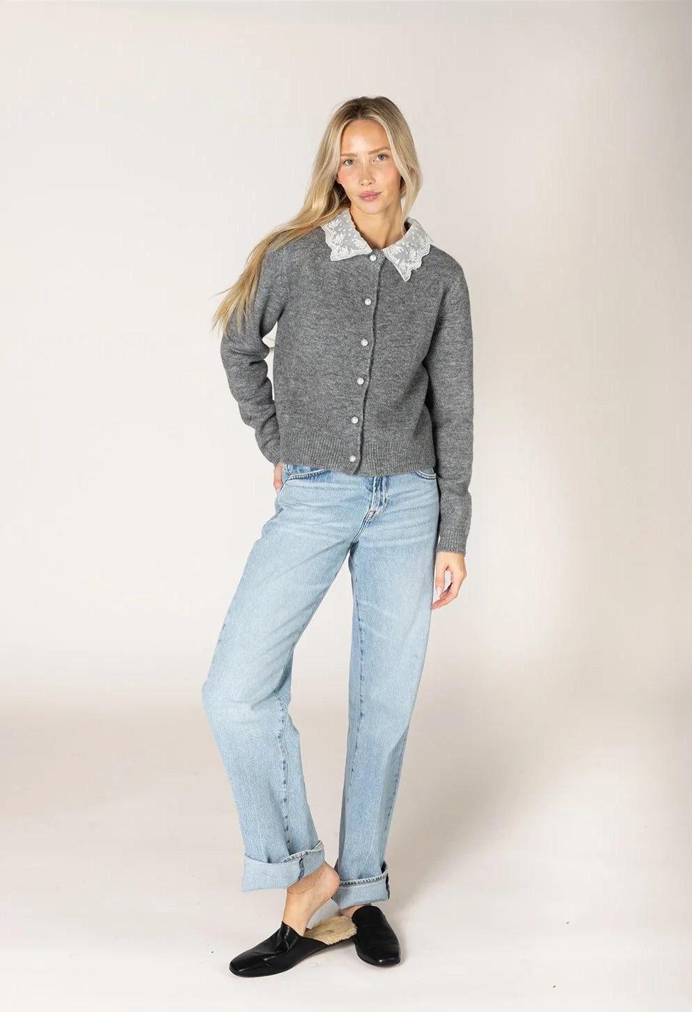 Aisha Novelty Lace Collar Cardi