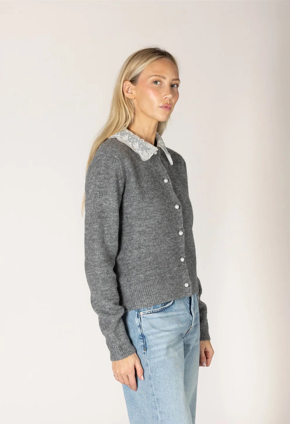 Aisha Novelty Lace Collar Cardi