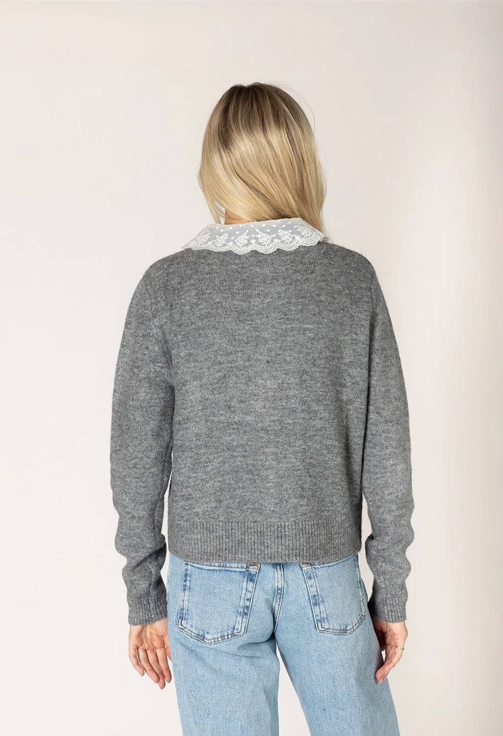 Aisha Novelty Lace Collar Cardi