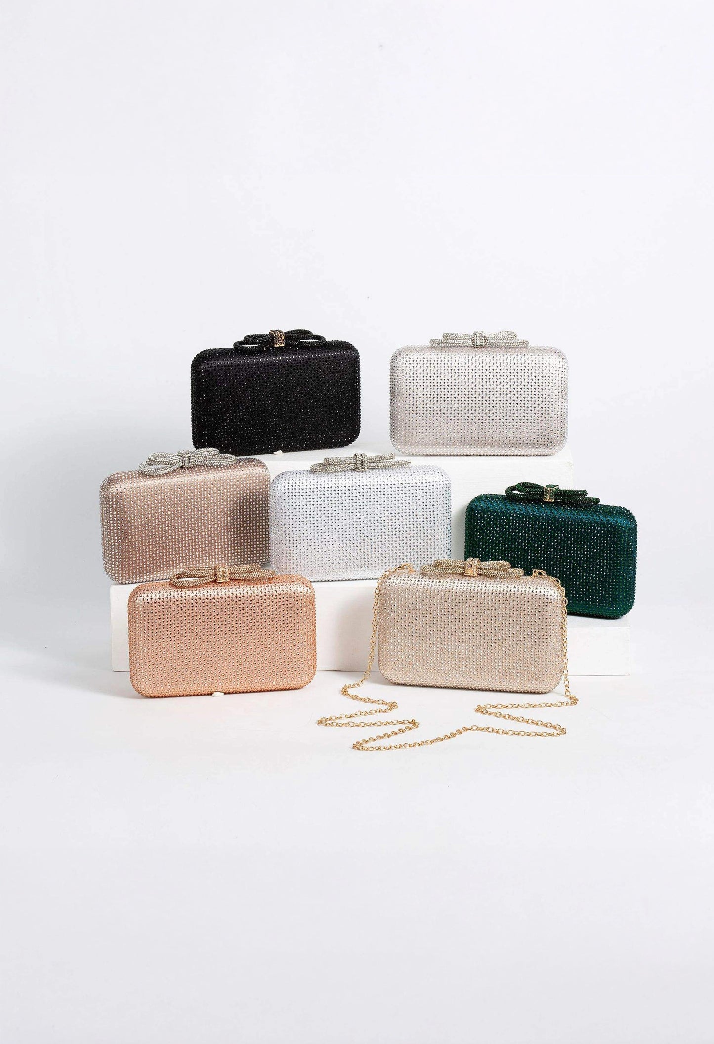 Rhinestone Bow Clutch