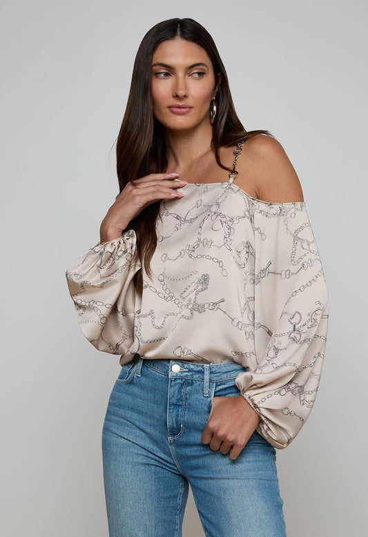 Asami Chain One-Shoulder Blouse