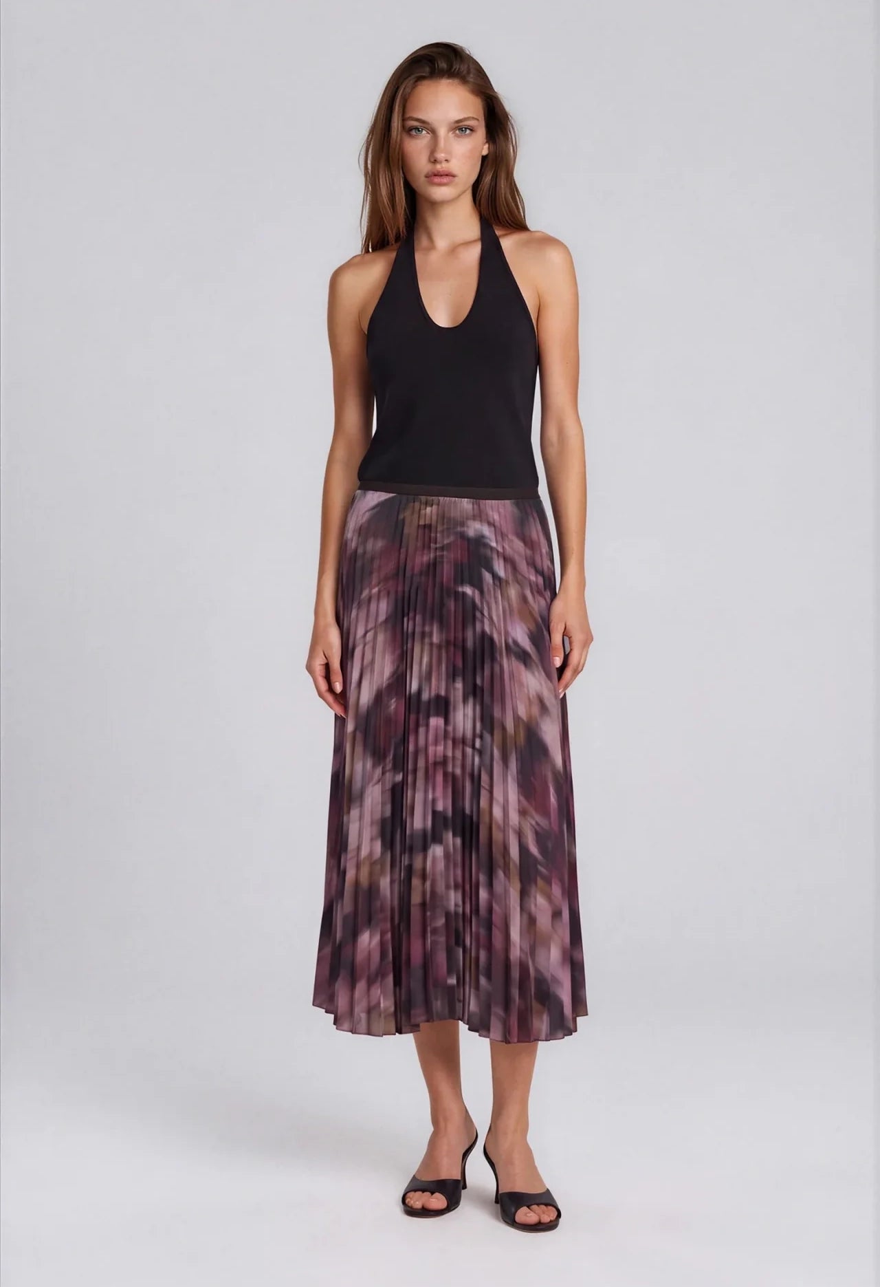 Autumn Bloom Pleated Skirt