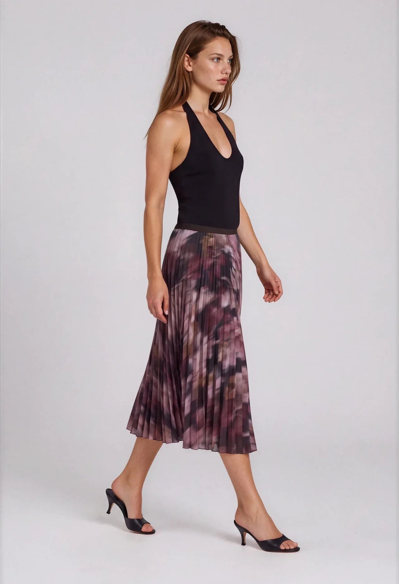 Autumn Bloom Pleated Skirt