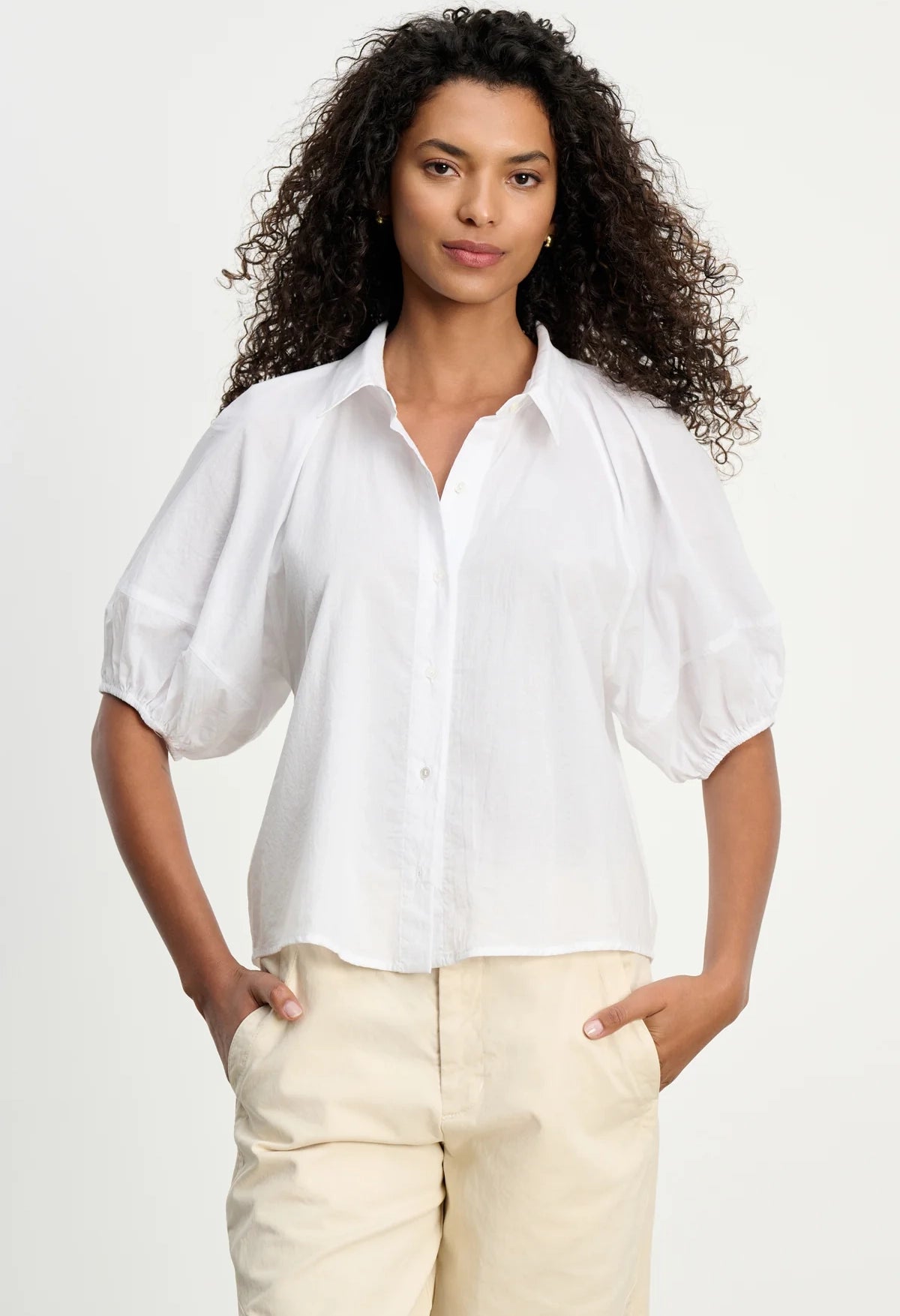 Autumn Rib And Poplin Mix Media Top