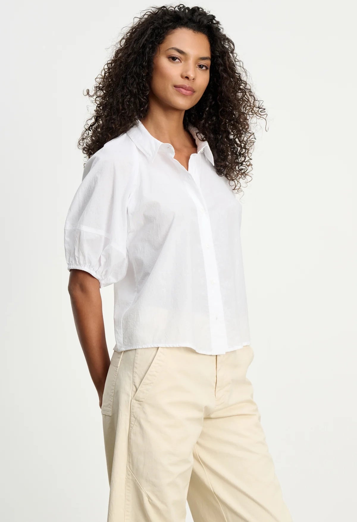 Autumn Rib And Poplin Mix Media Top