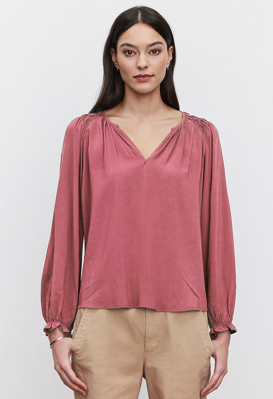 Azalea Rayon Challis Long Sleeve Top