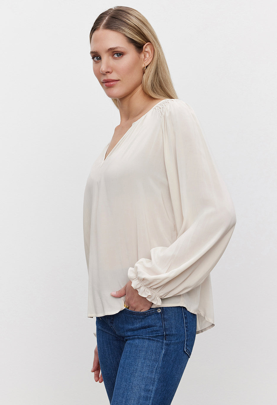 Azalea Rayon Challis Long Sleeve Top