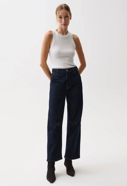 Beau Seamed Crescent Raw Jean