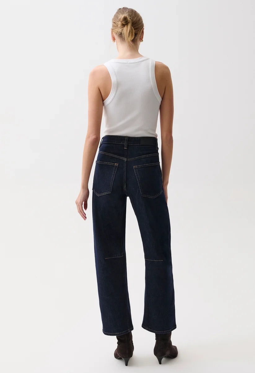 Beau Seamed Crescent Raw Jean