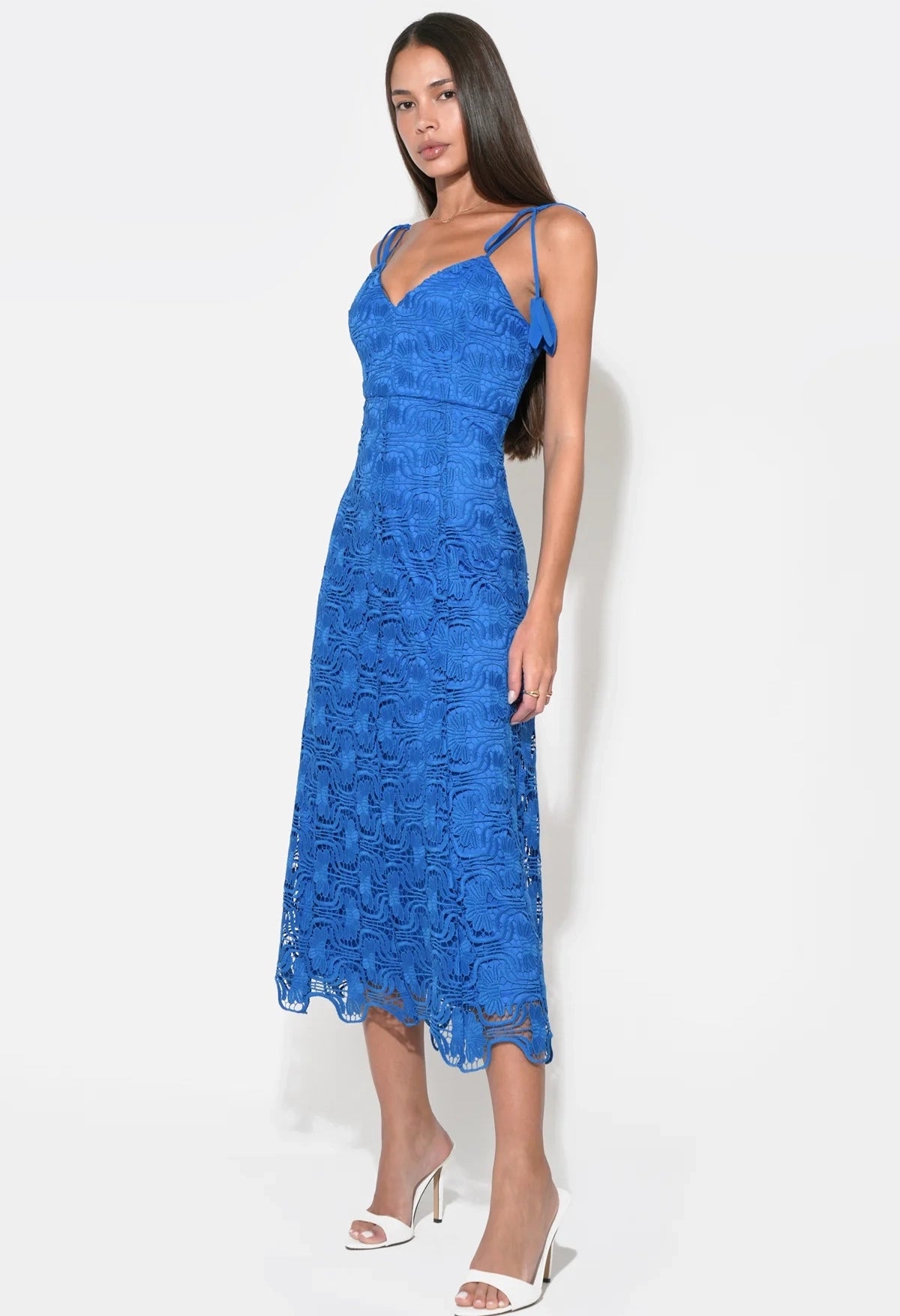 Blair Flower Tie Straps Lace Dress