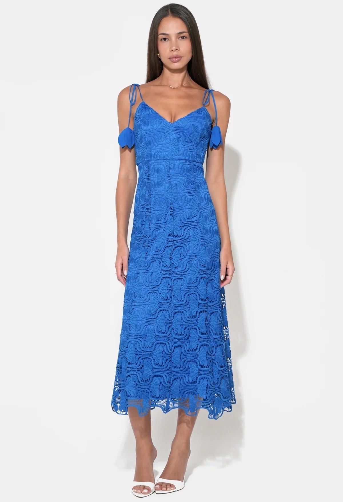 Blair Flower Tie Straps Lace Dress
