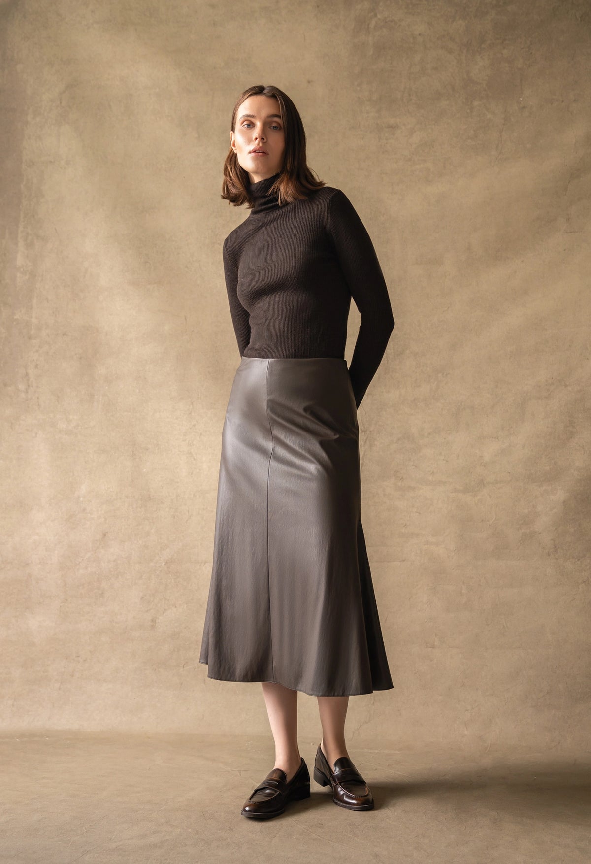 Bobby Vegan Fluid Nappa Leather Skirt