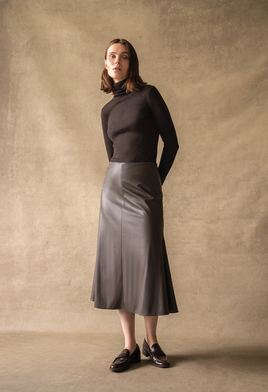 Bobby Vegan Fluid Nappa Leather Skirt