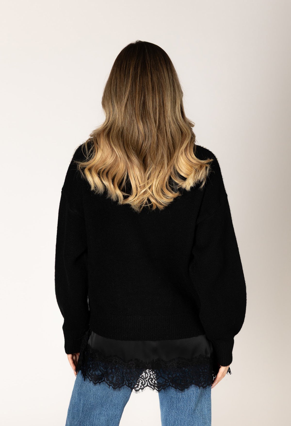 Bows Novelty Pearl Bow Sweater