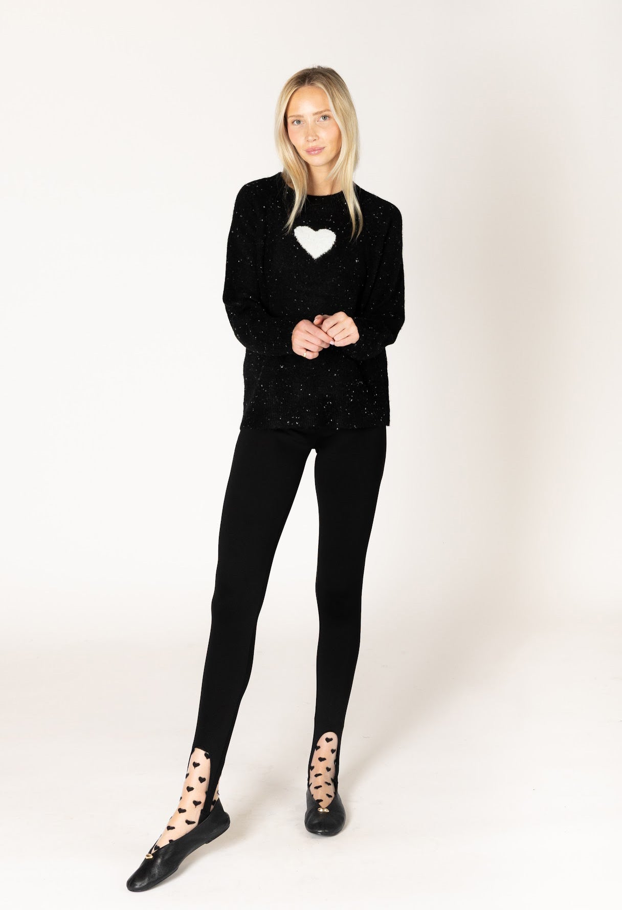Brynn Heart Fleck Sweater