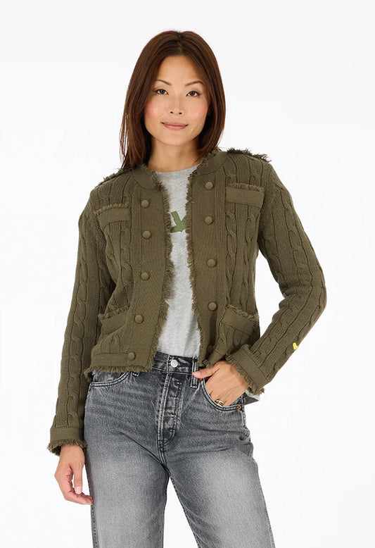 Beau-Lero Fringe Cable Cardigan