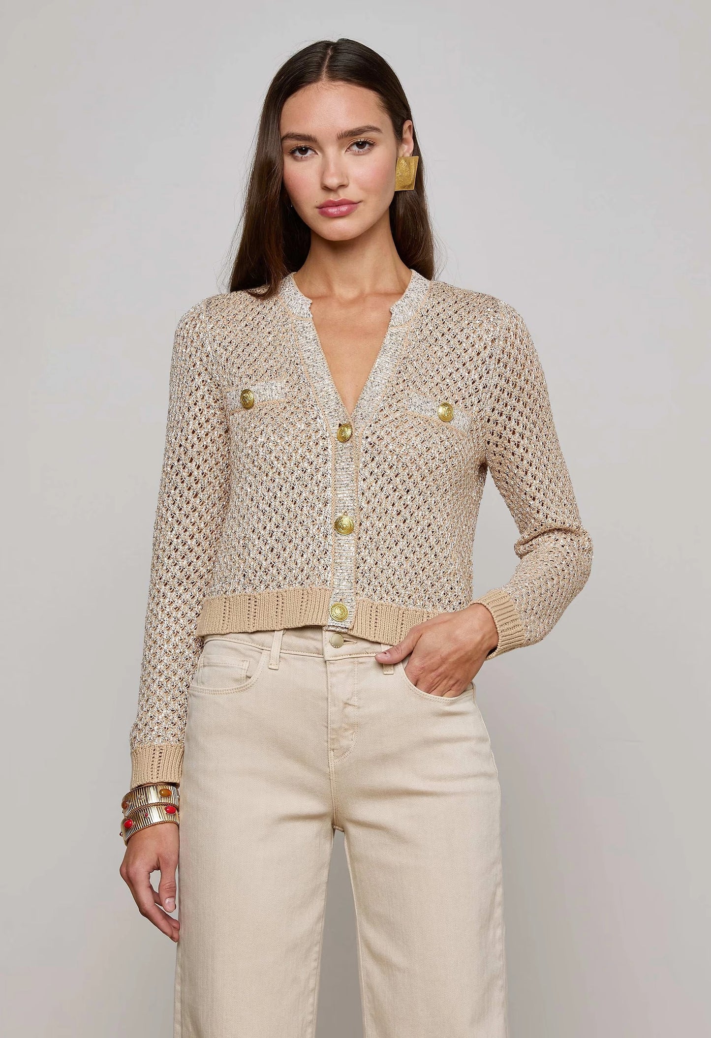 Blanca Sequin Crop Cardi