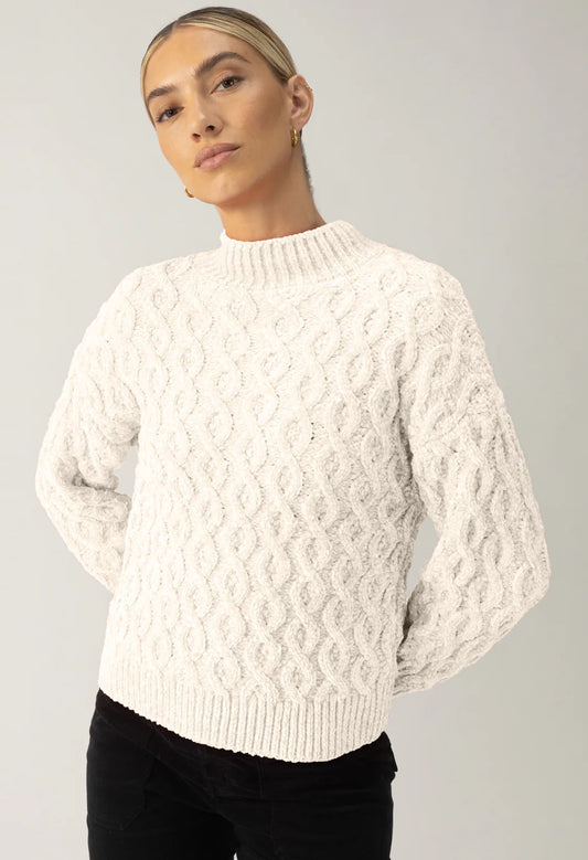 Cable Mock Neck Sweater