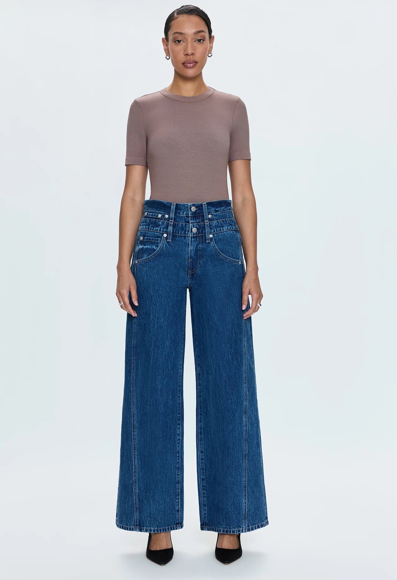 Caleb High Rise Relaxed Stacked Jean