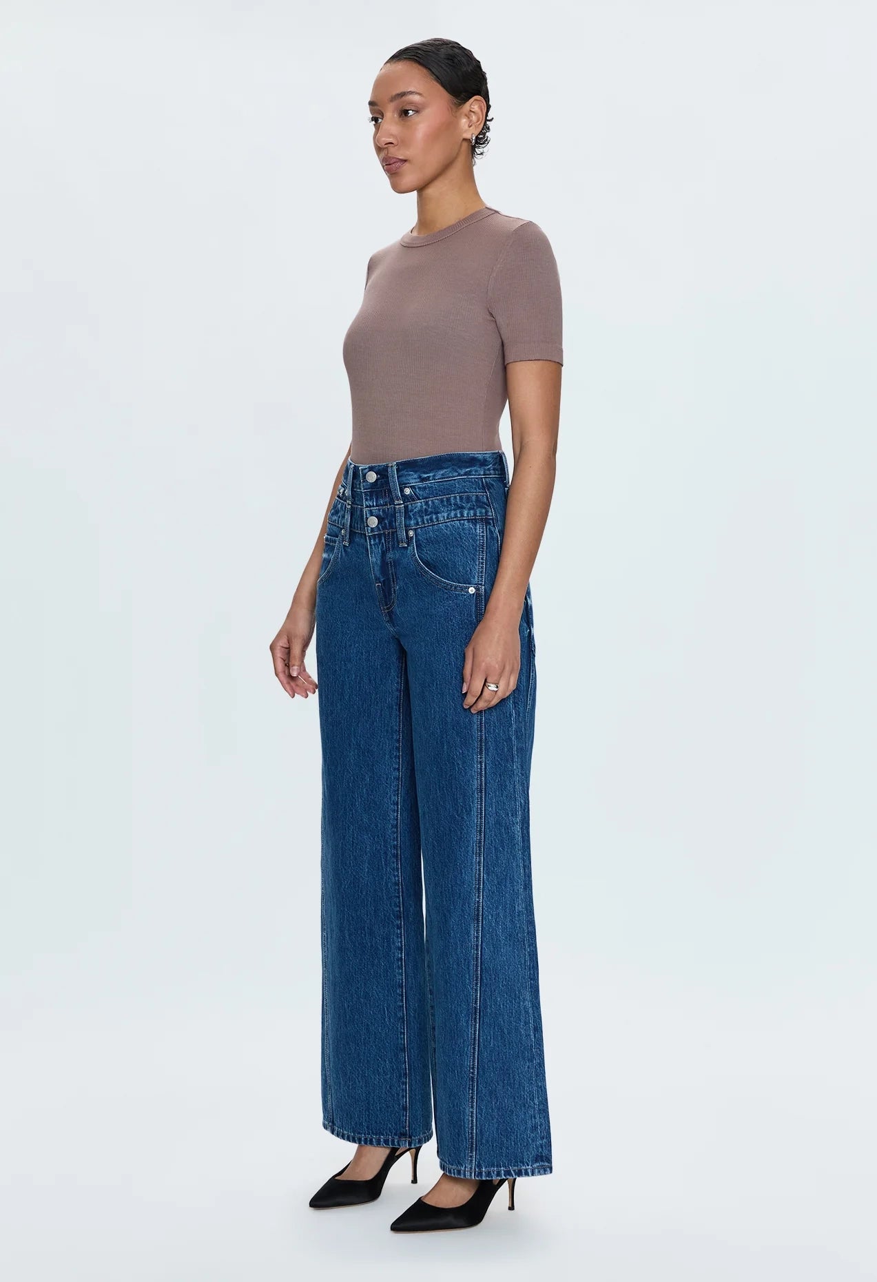 Caleb High Rise Relaxed Stacked Jean