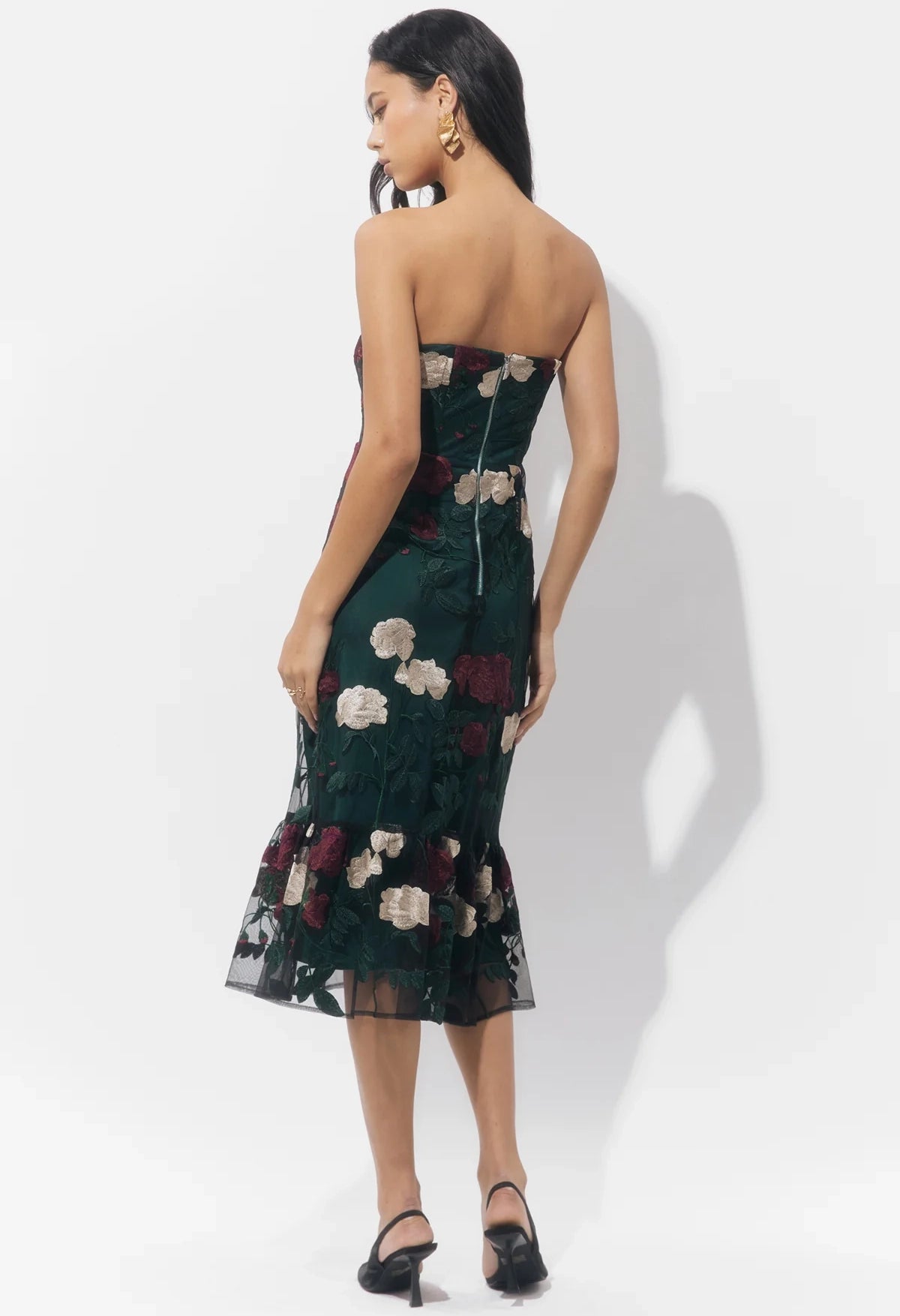Calita Strapless Embroidered Dress