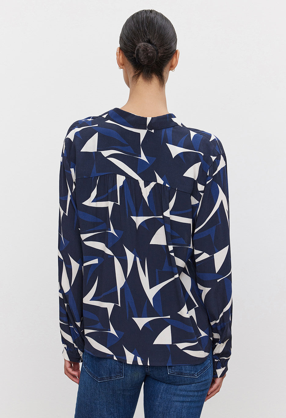 Carah Printed Royal Crepe Top