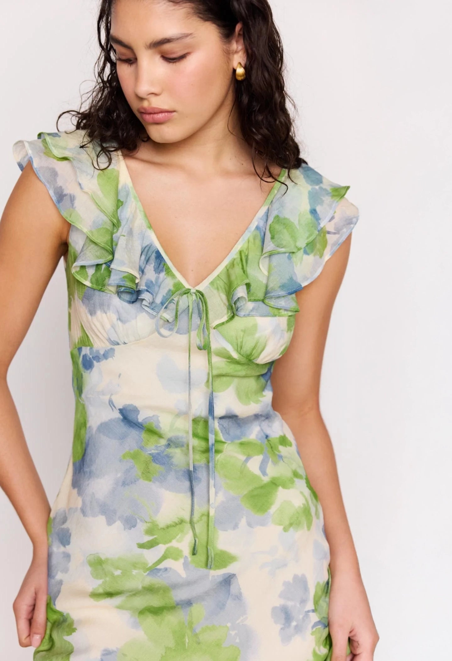 Carrie Ruffled Midi Dress