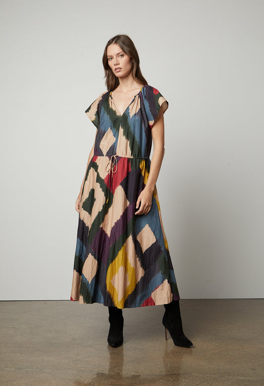 Claudette Printed Silk Cotton Voile Dress