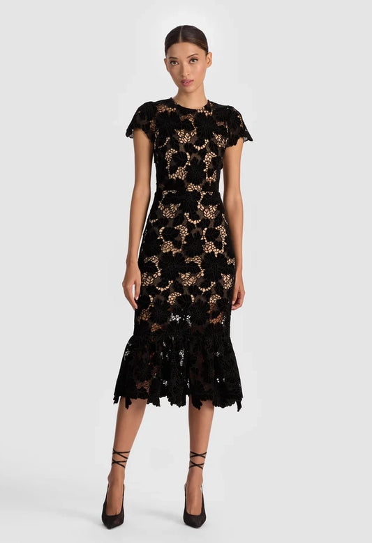 Clover Open Back Midi Dress