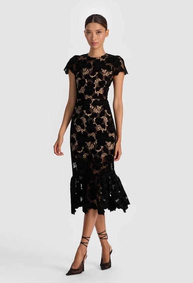 Clover Open Back Midi Dress