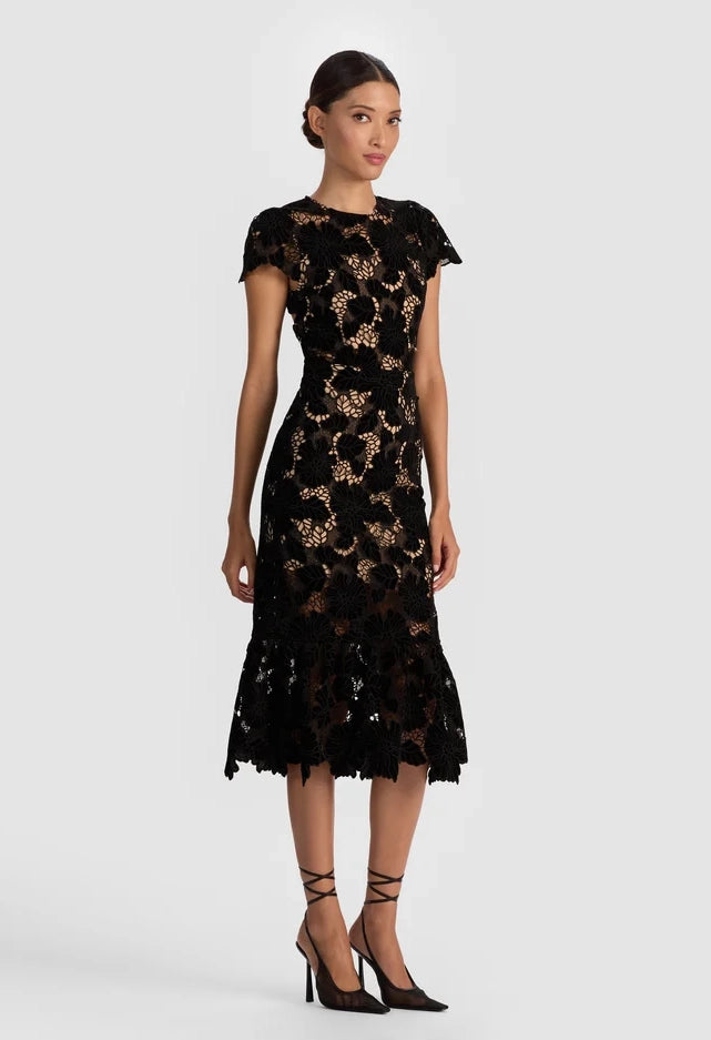 Clover Open Back Midi Dress