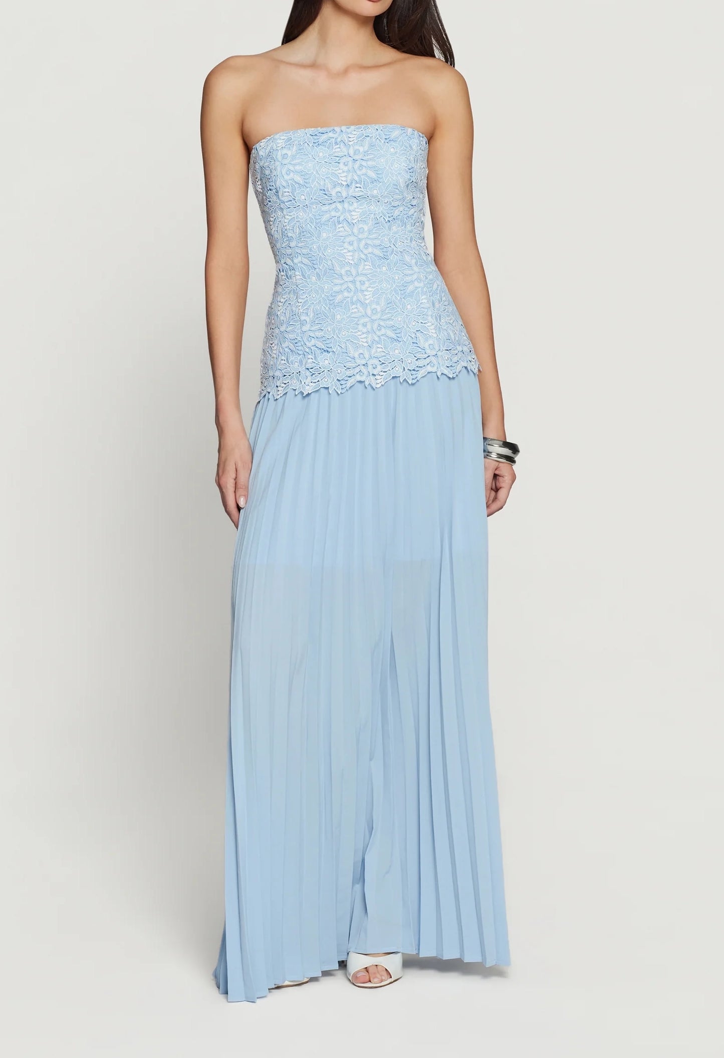 Cody Two Tone Lace Pleat Dress